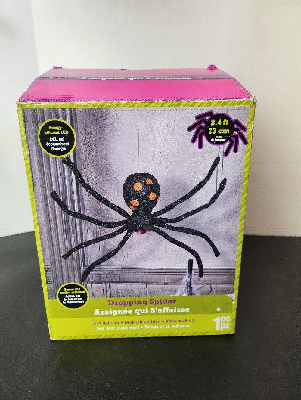 Gemmy 2013 Halloween Dropping Spider 2.4 ft LED